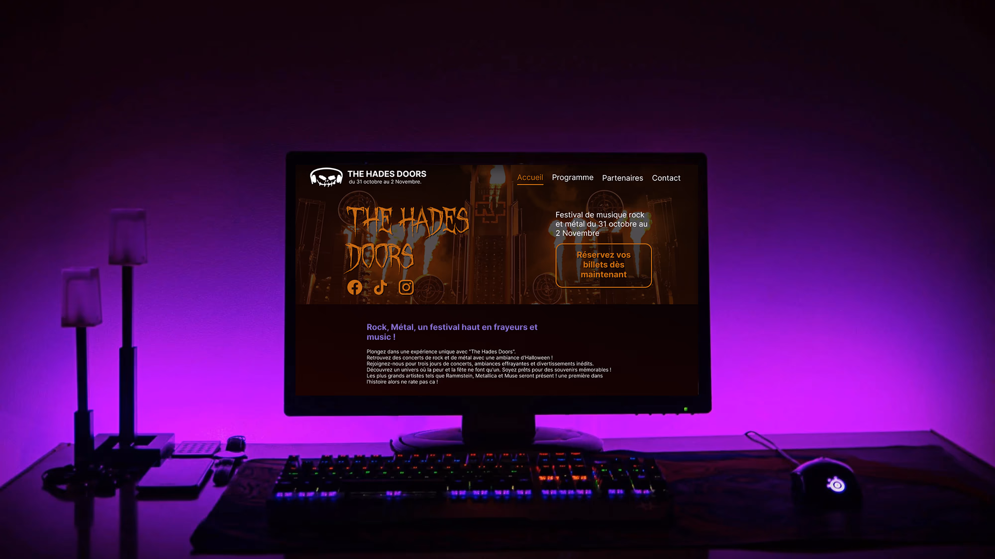 image de mon projet personnel Site WordPress pour un festival de musique